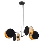 Emibig Hanglamp Motif Staal Zwart | Geschikt voor 4x E27 - Max 15W