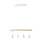 Eglo Hanglamp Townshend Staal Wit Hout | IP20 - Geschikt voor 4x E27 